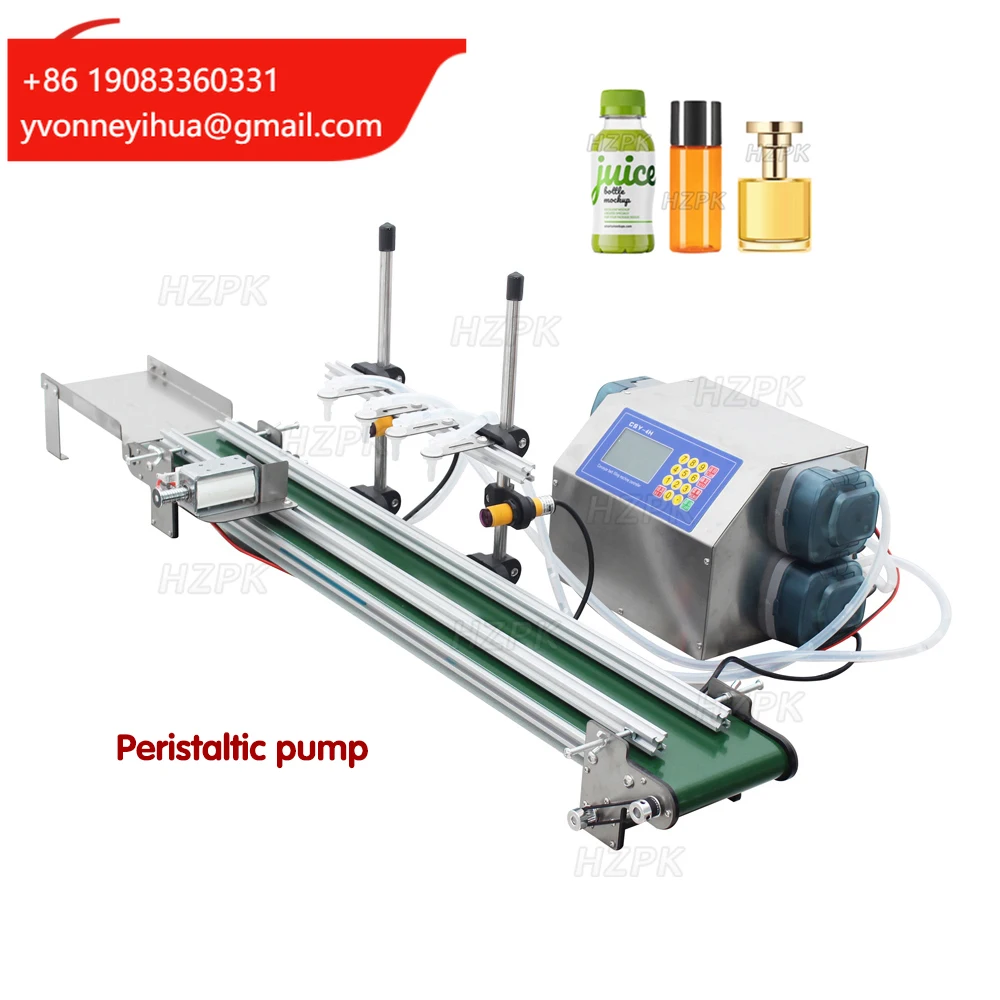 

HZPK Small Automatic 4 Head Liquid Plastic Pump Filling Machine Conveyor For 200 Ml Bottles