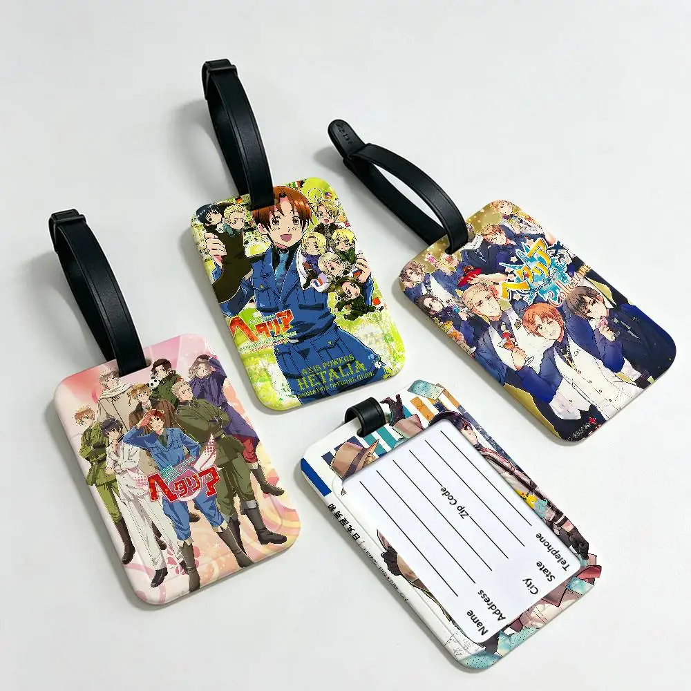 Cartoon Hetalia Axis Powers Anti lost Travel Luggage Tag PVC ID Information Card Holder Baggage Name Label For Outdoor Trip