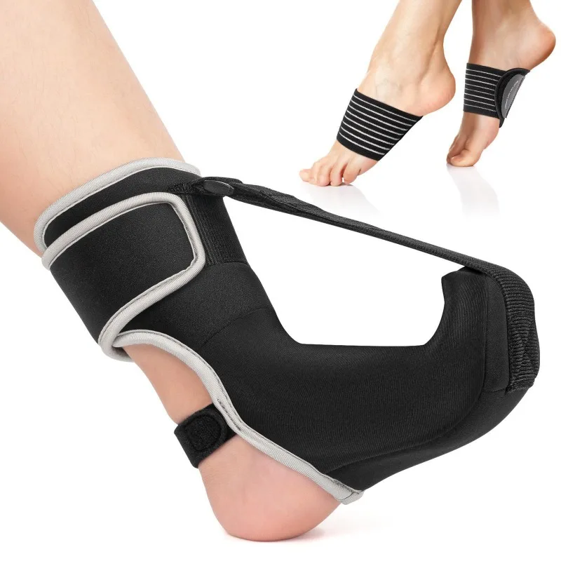 Adjustable Plantar Fasciitis Night Foot Splint Drop Orthotic Brace Elastic Dorsal Night Splint Foot Rehabilitation Stretch Strap
