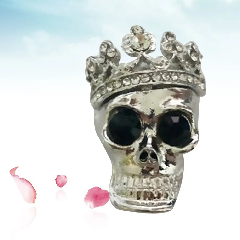 

1Pcs Rhinestone Skull Shape Car Perfume Clamp Fragrance Balm Holder Stress Relief Aroma Easy Install Silver