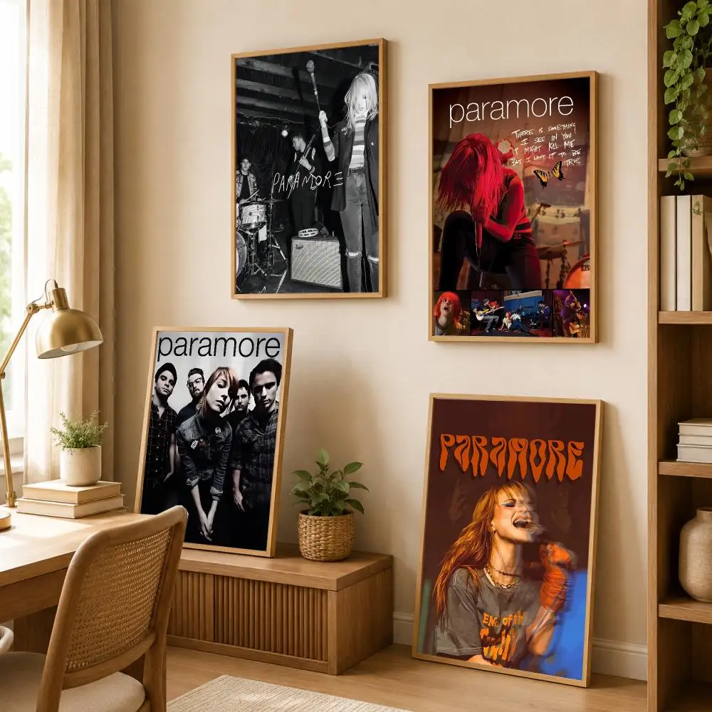 Singer P-Paramore Rock Band Poster Art Wall Stickers HD Painting Self Adhesive Wall Decals for Bedroom Living Room Home Decor