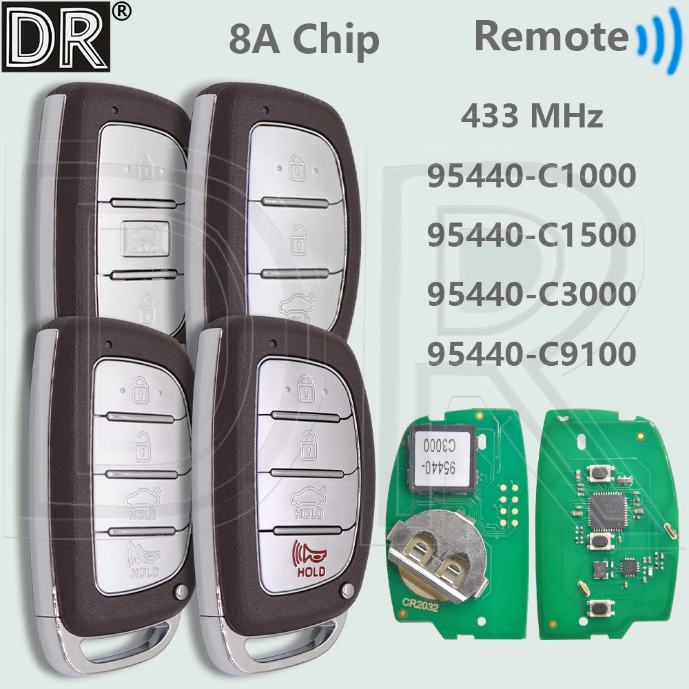 

DR 95440-C3000 8A Chip 433MHz Keyless Go Car Remote Control Key For Hyundai Sonta 2015-2018