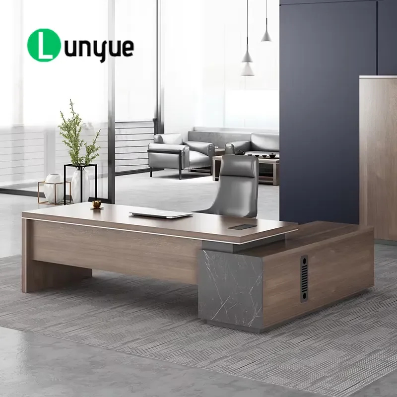 Modern Luxury Wooden Executive Desk Manager Workstation Office Furniture High Quality Durable Business Home Study Room