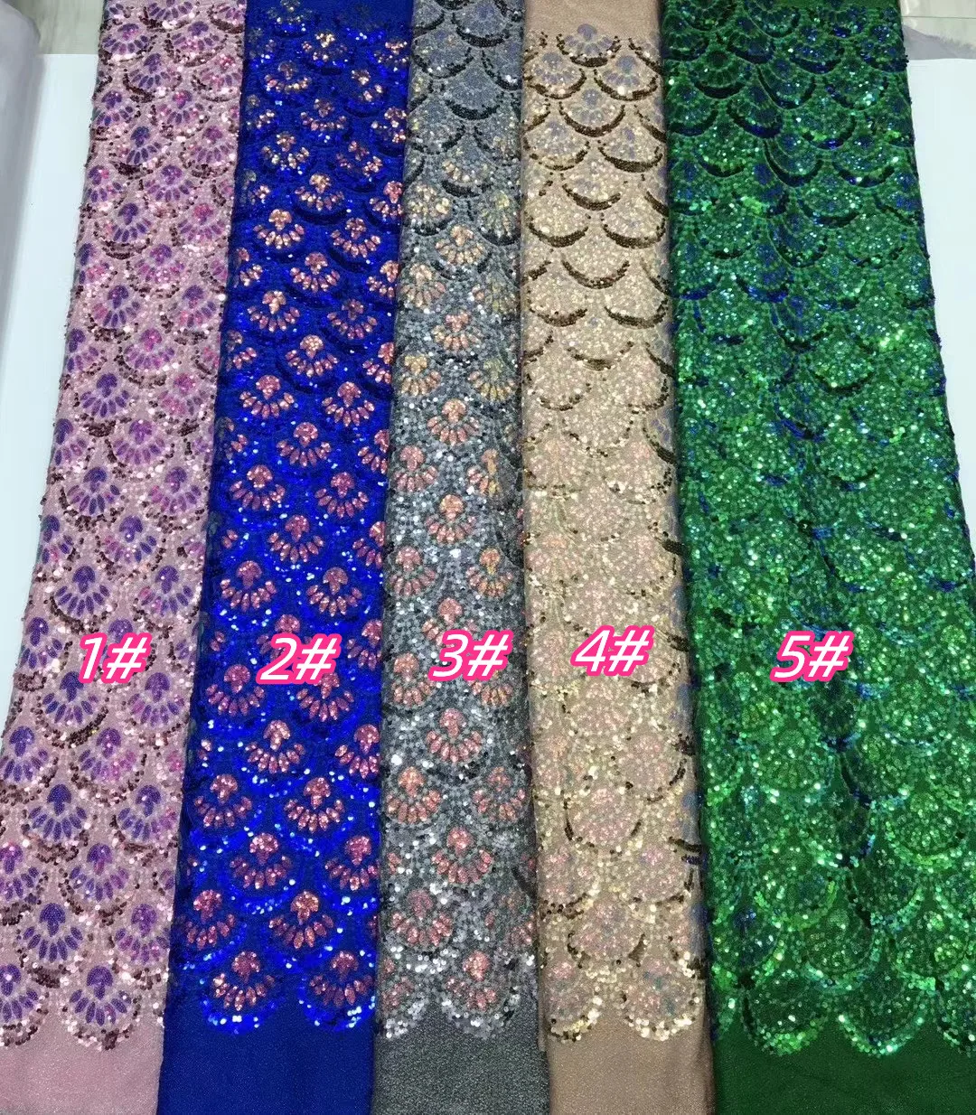 Africa new flannel embroidery, fashion sequin Nigerian groom wedding cheongsam performance dress dress dress 5 yards