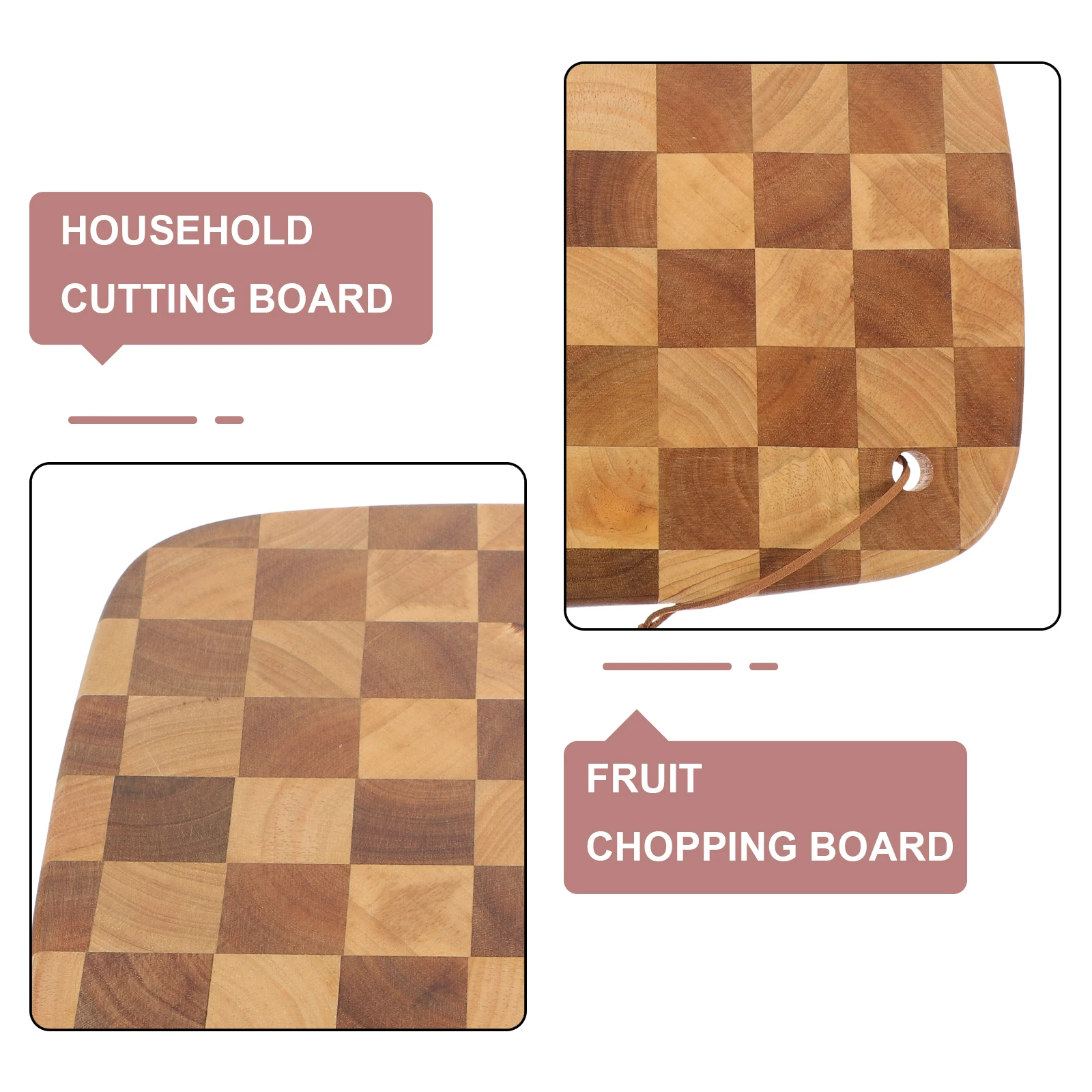 

Деревянная разделочная доска для кухни - двусторонняя, прочная, для нарезки мяса, фруктов, овощей, для домашнего использования и барбекю