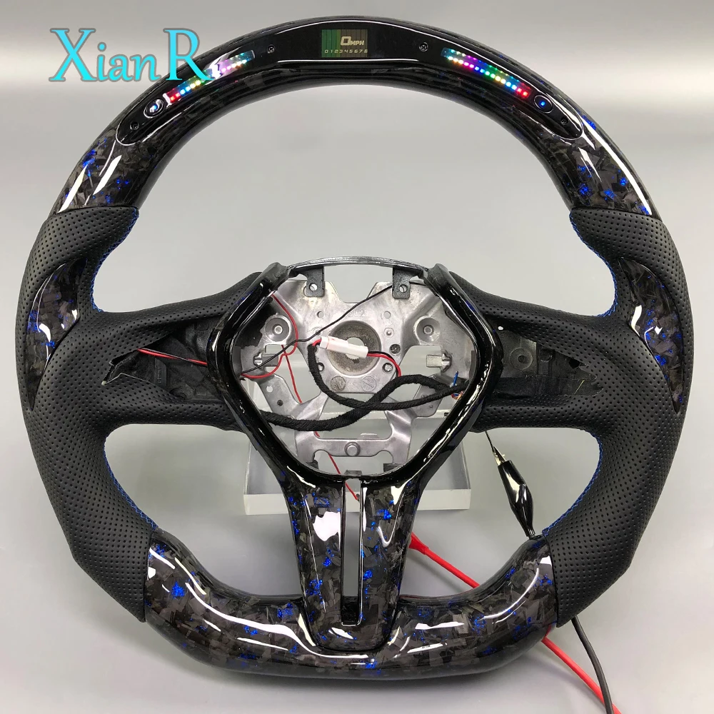 

Светодиодный экран с синими элементами, рулевое колесо из кованого углеродного волокна для Infiniti Q50 Q60 2018-2024, поддержка настройки