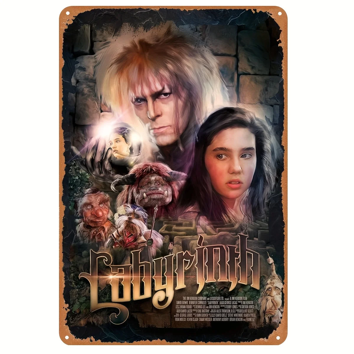 Labyrinth Movie Tin Metal Sign Poster - 1pc, 8x12 Inch, Iron Weather-Resistant Wall Art for Garden, Bar, Cafe, Office, Club Deco