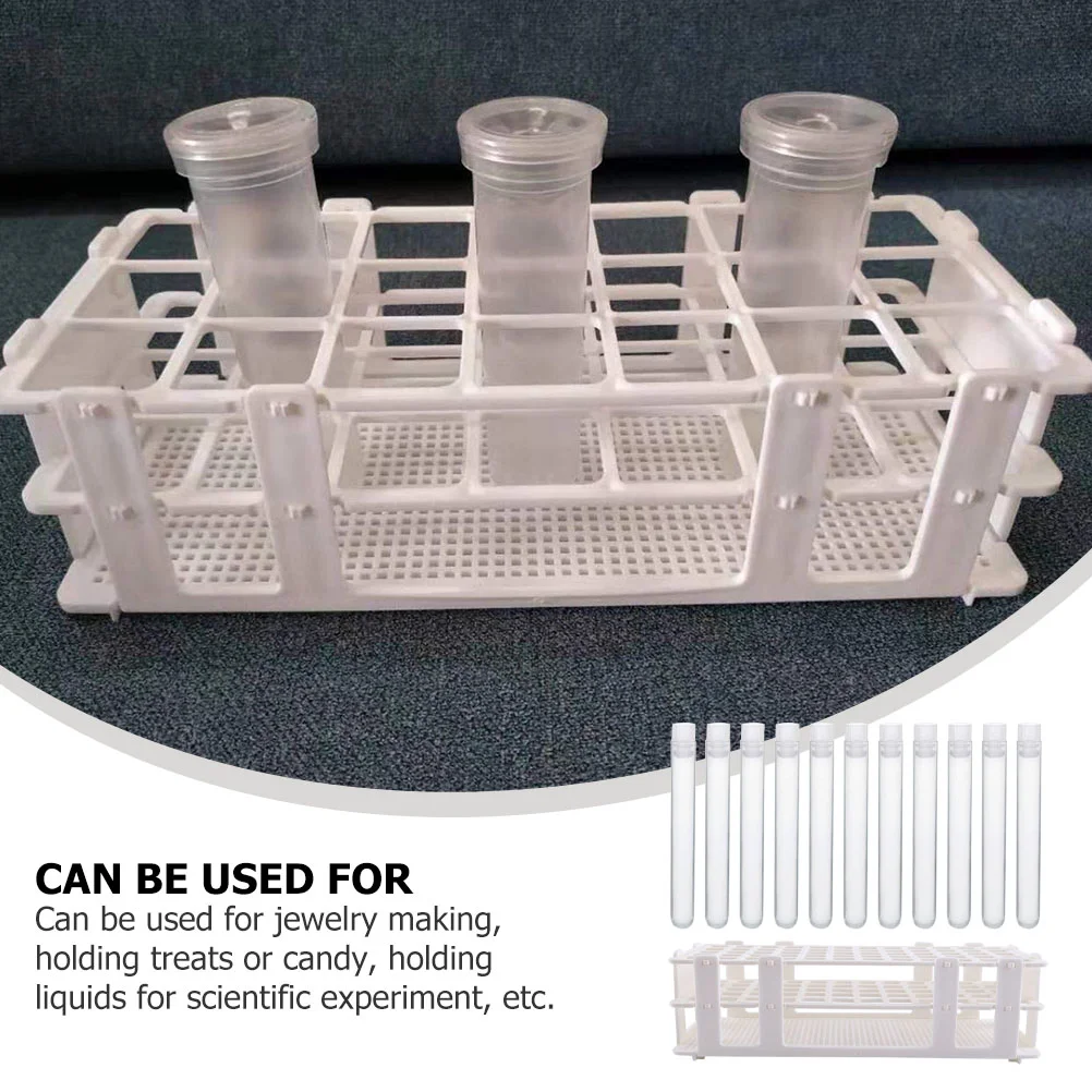 60 Pcs Test Tube Liquid Organizer Scientific Disposable Decoration Experiment Holder Clear Party