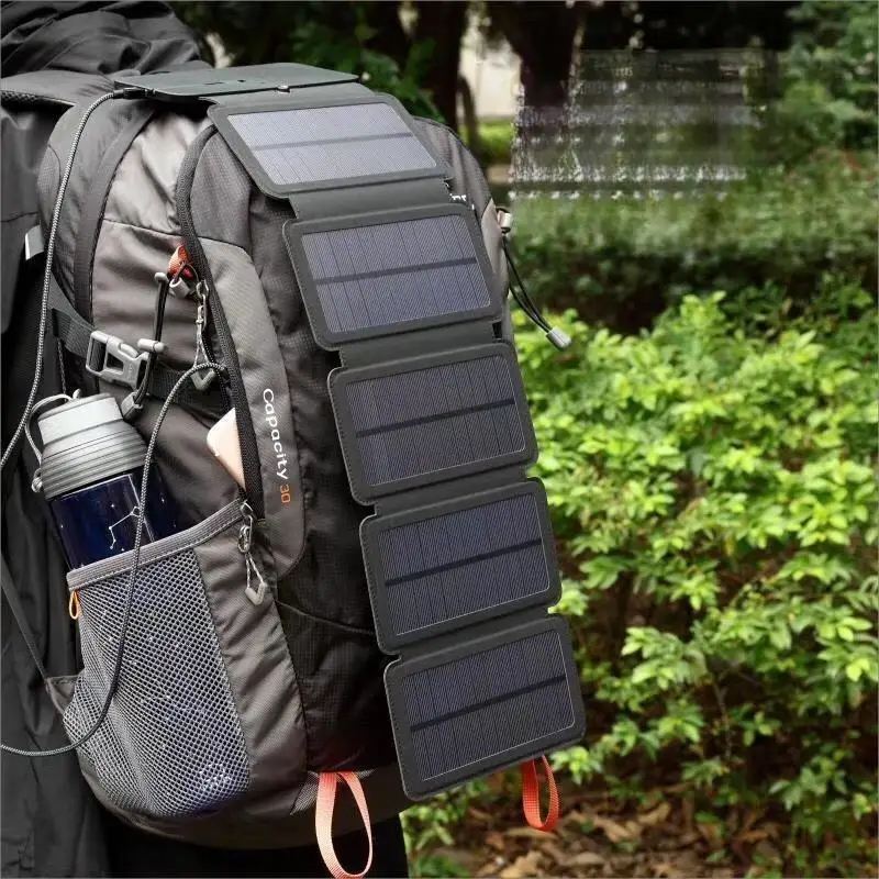 Portable 5V 2.1A USB Output Devices Camp Hiking Backpack Travel Power Supply For Smartphones Folding Outdoor Solar Panel Charger