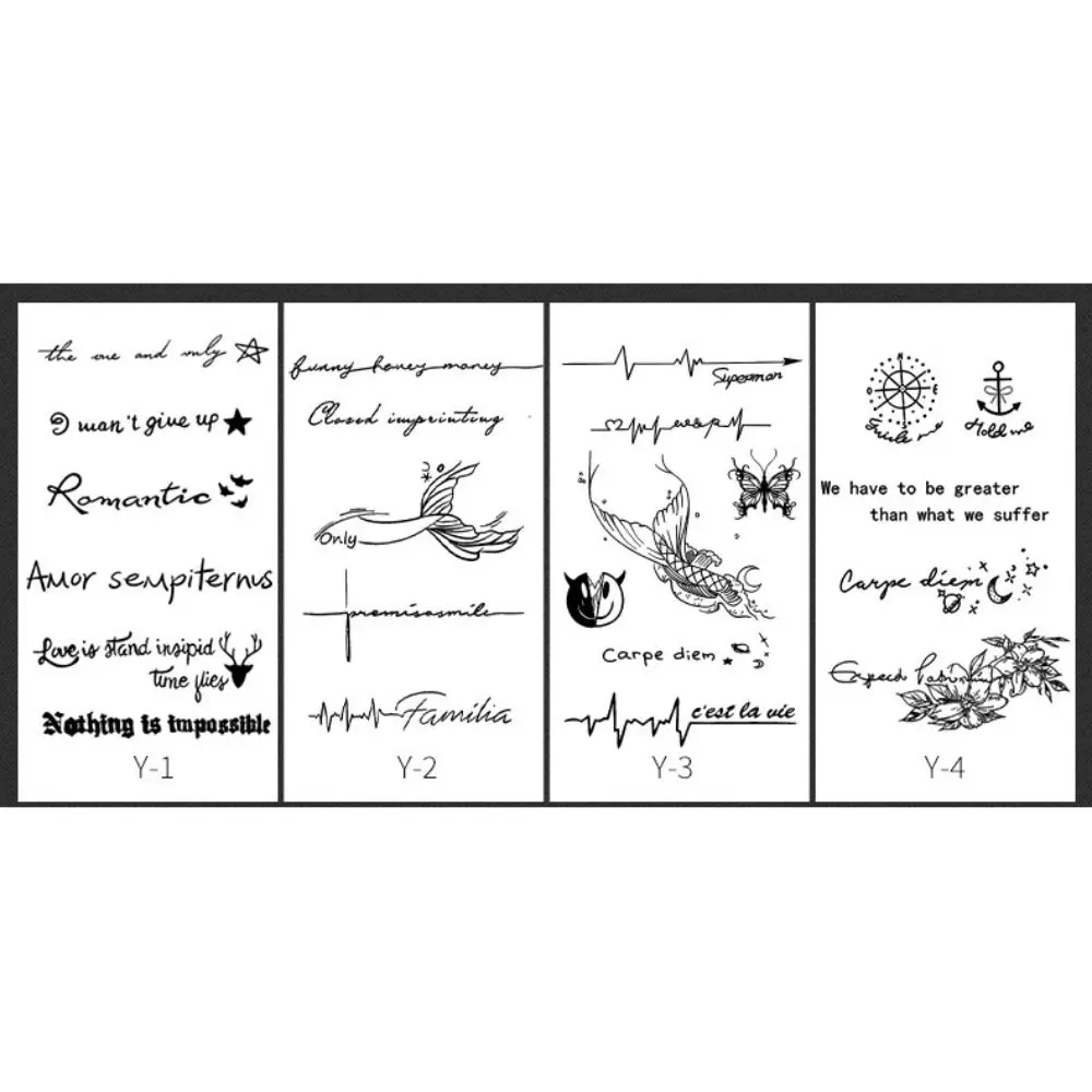 English Letter Juice Tattoo Waterproof Semi Permanent Fake Tattoo Long Lasting Temporary Hombre Art Fake Tattoo Men