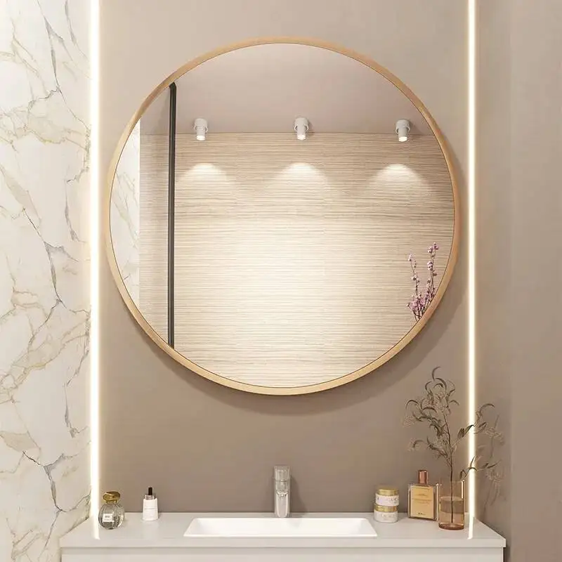 Round Huge Glass Mirrors Small Decoration Wall Mirror Design Salon Luxury Interior Antiques Living Room Espejos Decoration Home