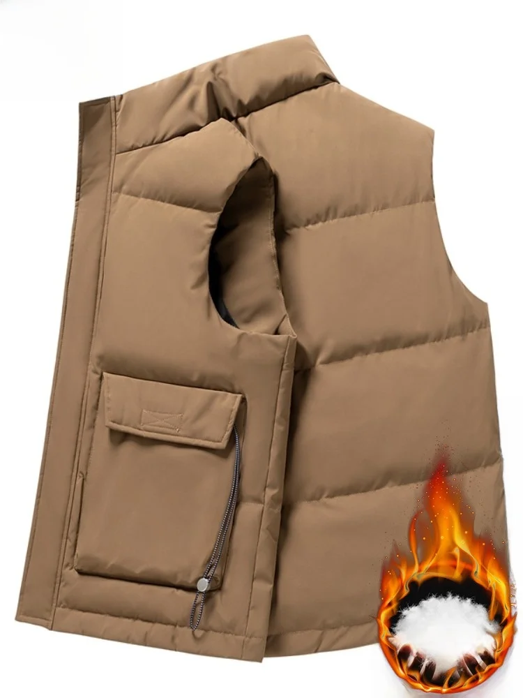 

Paul 2025 Winter Men's down Jaet Stand Collar Vest Warmth Du Feather Coat Youth Casual Long Sve Zipper Closure C...