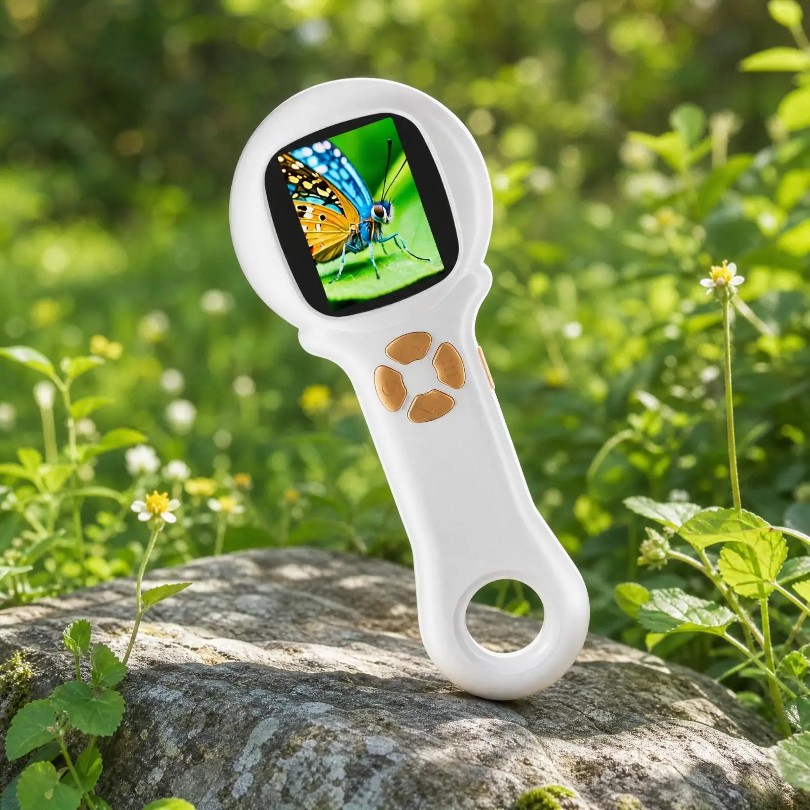 500X Handheld Digital Microscope with Screen Magnification Lens for Children Science Kits Outdoor Exploration and Educational