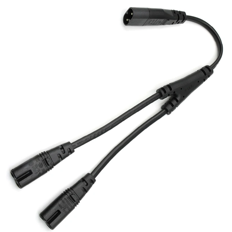 عالية الجودة IEC 320 C8 ذكر إلى 2 x C7 أنثى Y سبليت كابل الطاقة ، IEC 2Pin الشكل 8 ذكر إلى 2 أنثى الحبل حوالي 30 سنتيمتر #3