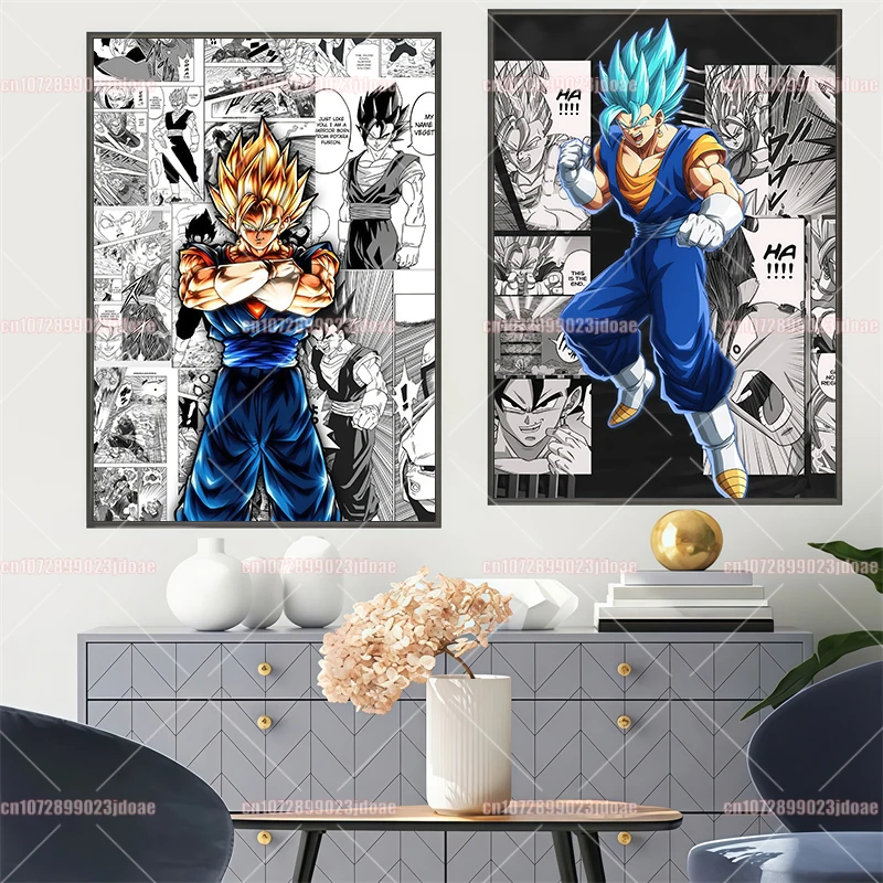 Anime Dragon Ball Z Goku Vegeta Gohan HD cartel decoración de pared pintura innovación creativa dormitorio gimnasio arte Decoración