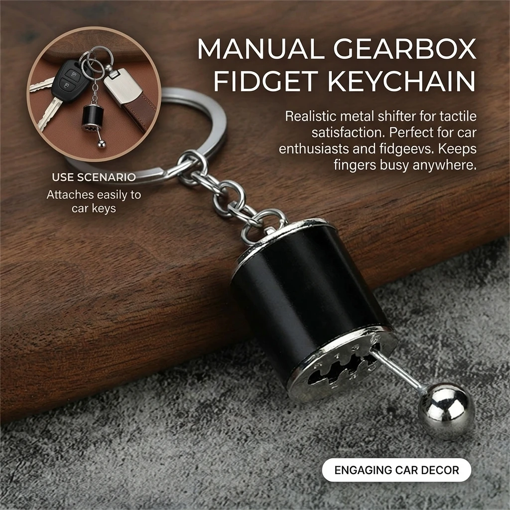 1pc Gear Shifter Keychain Zinc Alloy Metal Pendant for Car Enthusiasts Racing Style Accessories Durable Gift Item
