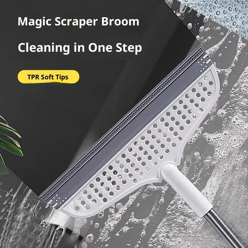 ممسحة مكنسة سحرية منزلية، ممسحة متعددة الوظائف للحمام الرطب والجاف، ممسحة سيليكون غير لاصقة #5