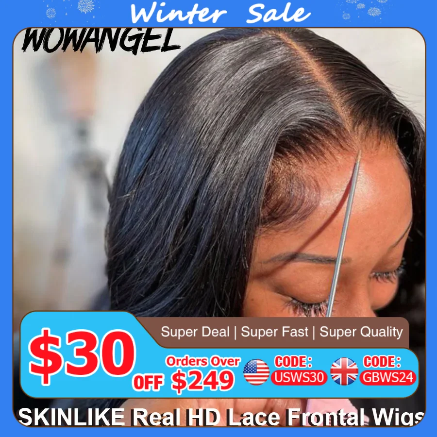 Wowangel 13x6 Full Lace Frontal Wig HD Lace Frontal Wigs Body Wave Human Hair Wigs 250% HD Lace Closure Wigs Melt Skins Glueless