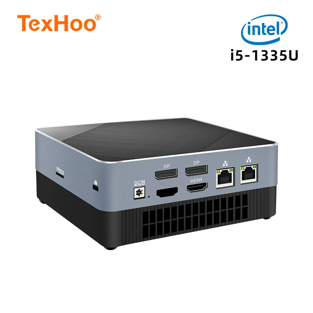 TexHoo Mini PC Computer Gaming AMD Ryzen7 5800H R5 5500U Intel Core i5 1335U CPU Windows 11 Pro NUC Office DDR5 NVMe WiFi