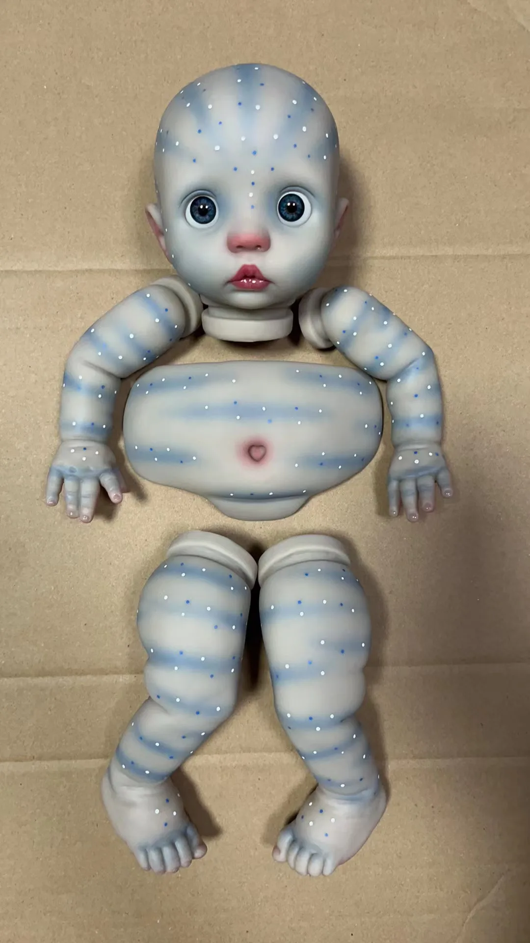 NPK 16inch Already Painted Doll Kit Peeka in Avatar Version come with Cloth Body and Belly Plate