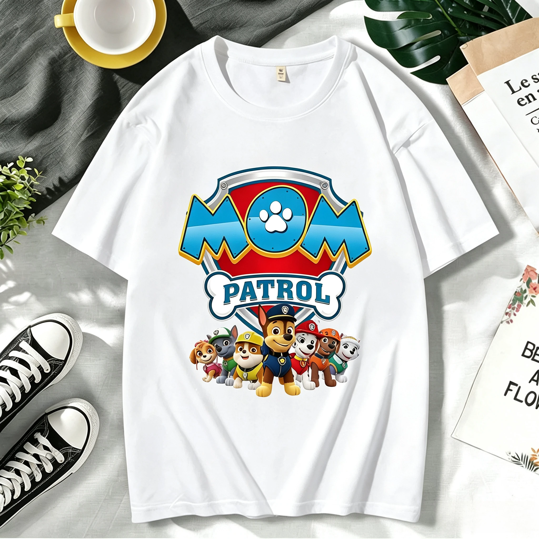 Paw Patrol Parent-child T-shirt Anime Cartoon Cute Parent Child Clothing Men Women Kids Summer Fashion Short Sleeved Shirt Gift