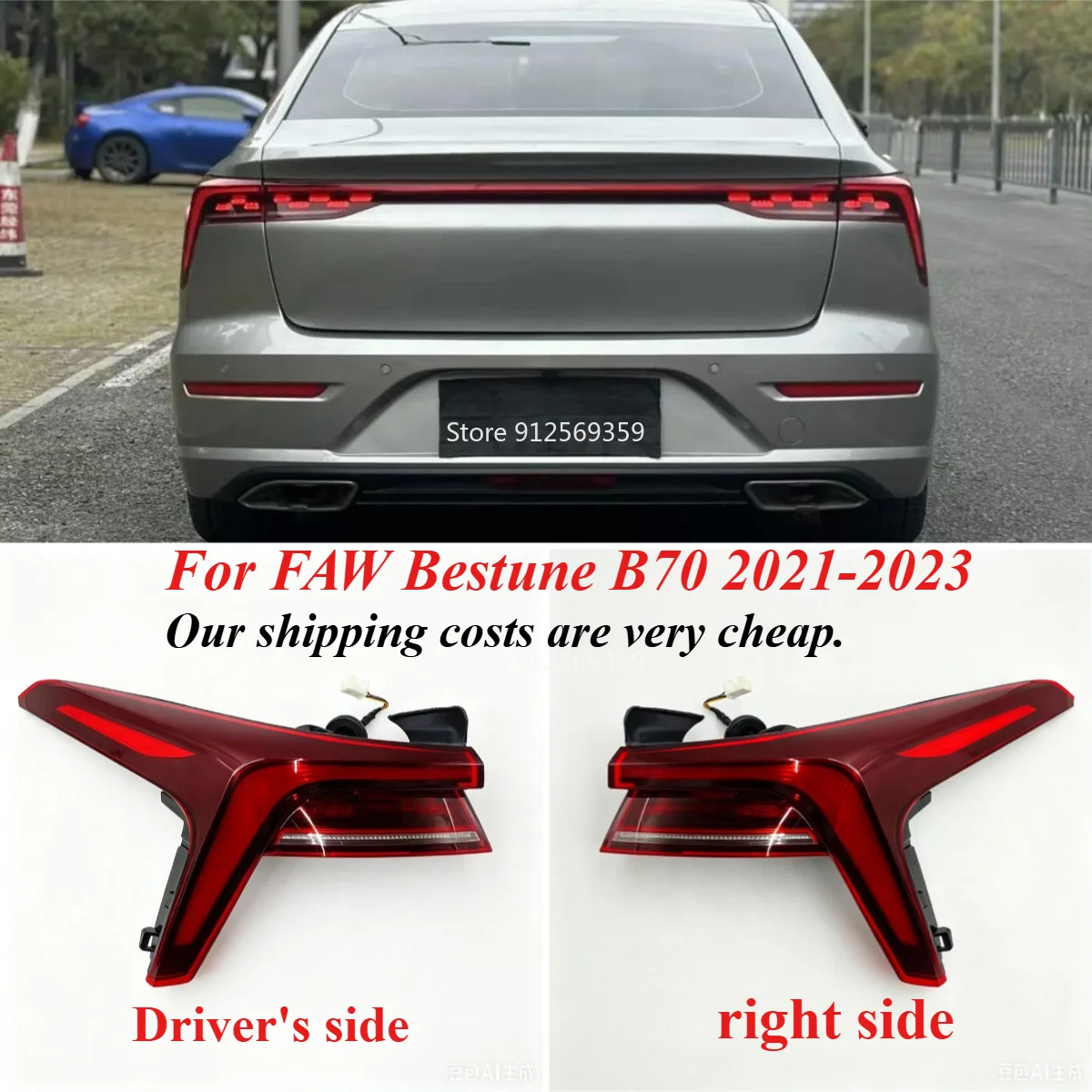 Rear Bumper Taillight For FAW Bestune B70 2021-2023 Outer Taillamp Signal Lamp Rear Brake Light Stop Light Tail Lamp