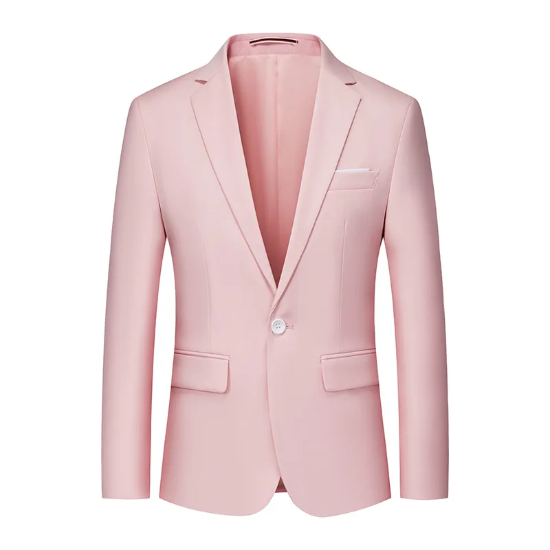 

Pink Men's Suit, Business and Leisure Single Piece Top Jacket, Korean Version Slim Fit Foreign Trade Small Suit