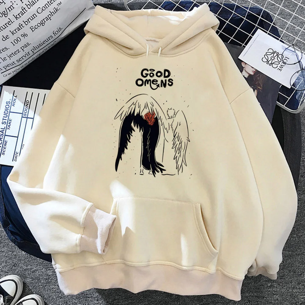 Good Omens hoodie athleisure anime manga Y2K girl tracksuits athleisure patterned