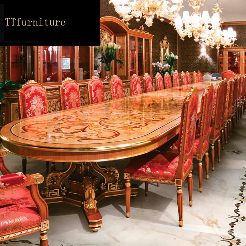 Modern Style Italian Dining Table royal100% Solid Wood Italy Style Luxury Dining Table jx137