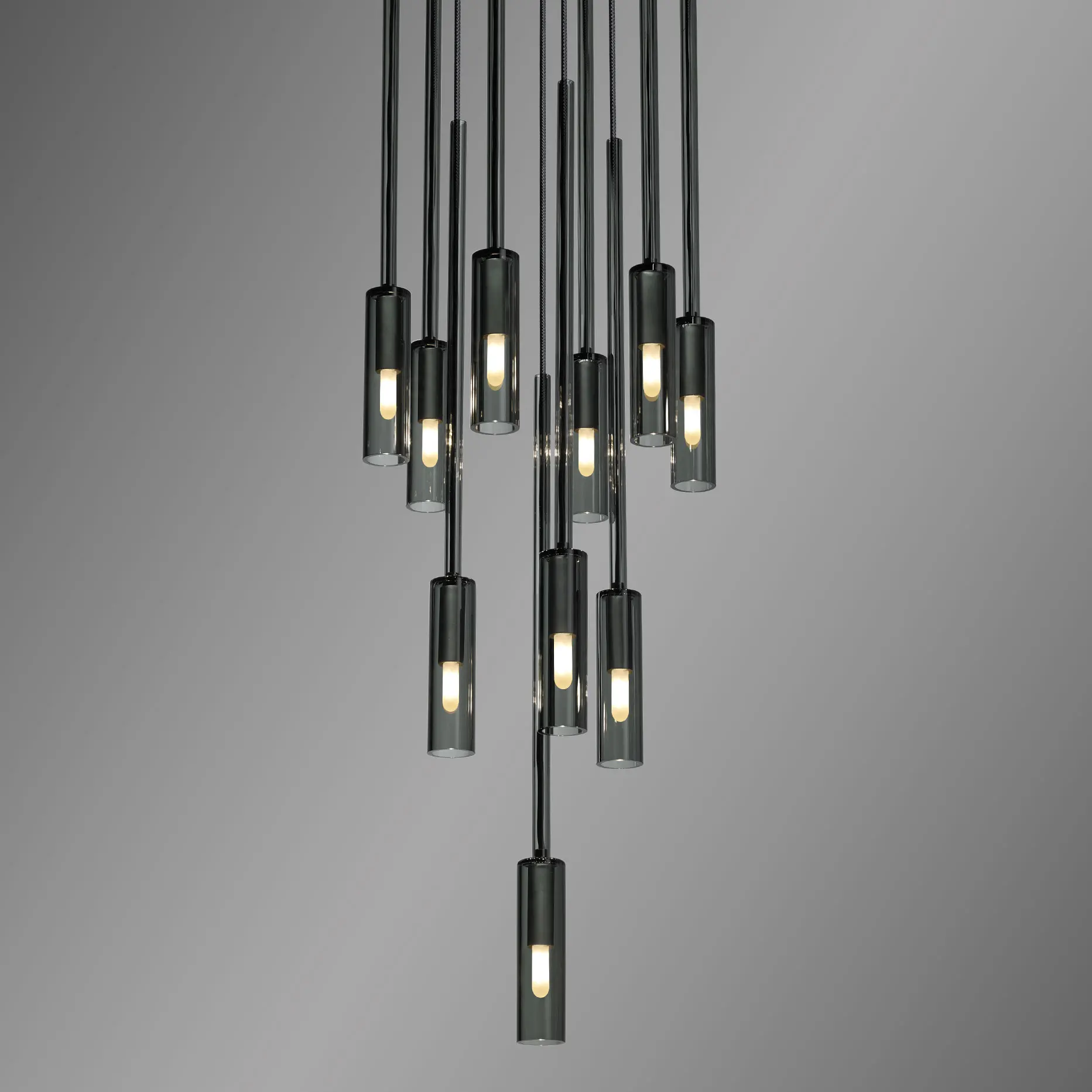 YH Modern Design Brass Circular Drop Long Dining Room Oval K9 Crystal Glass Pendant Hanging Lamp Stairs Chandelier Ceiling Light