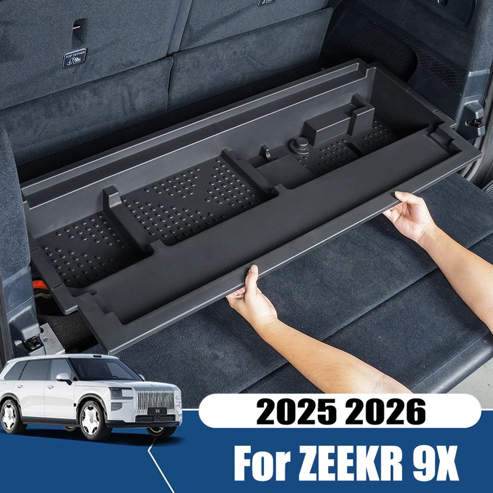 Car Trunk Storage Box Lower Partition Storage Box Fit for ZEEKR 9X 2025 2026 Interior Space Expansion Modification Accessories