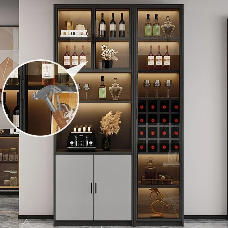 

Display Simplicity Luxury Kitchen Wine Cabinets Liquor Wall Wooden Modern Mueble Licorera Bar Wine Cabinets Furniture QF50JG