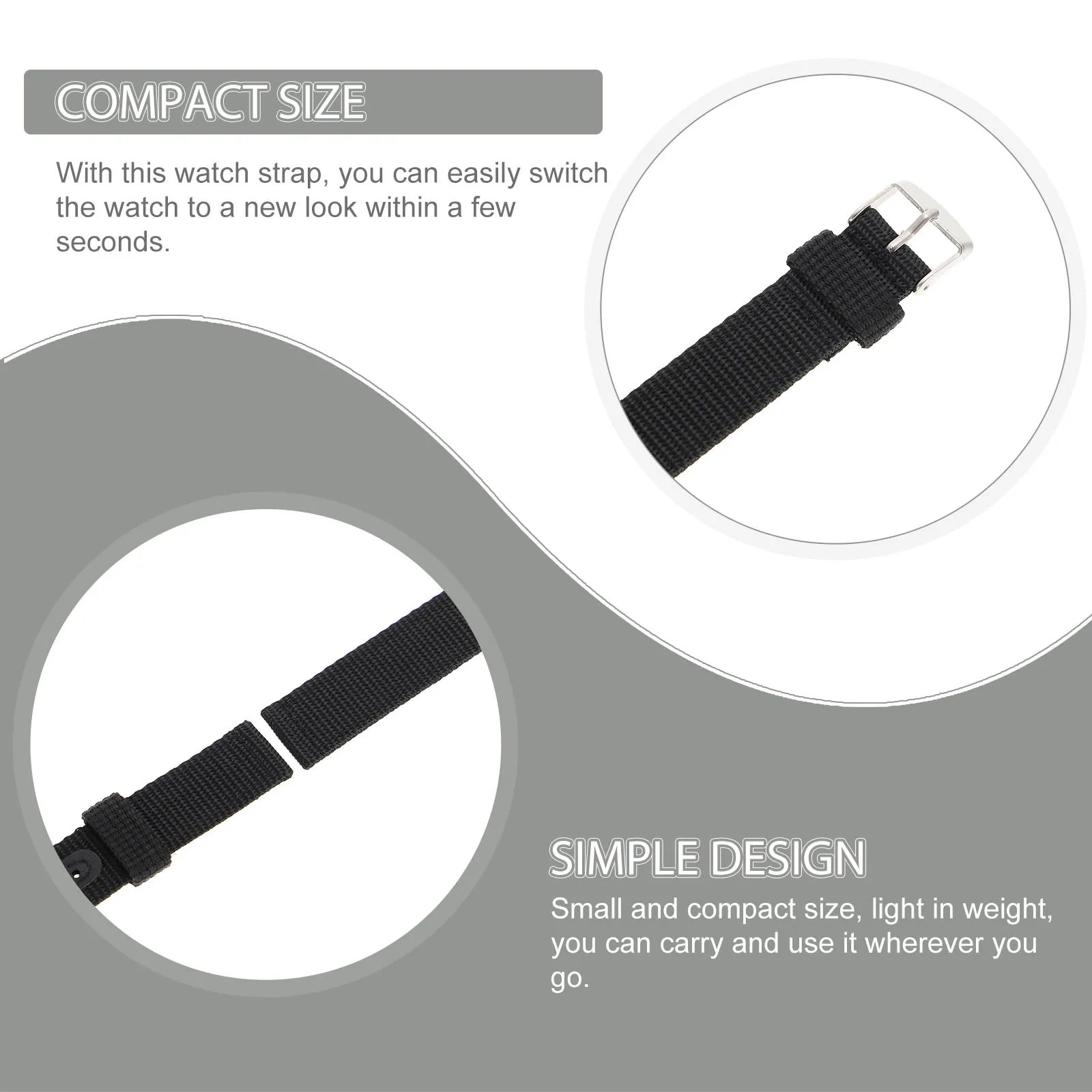

Waterproof Watch Bands Nylon Strap Replacement for Men Women Black Canvas Thickened Sport Band Durable Easy Swap