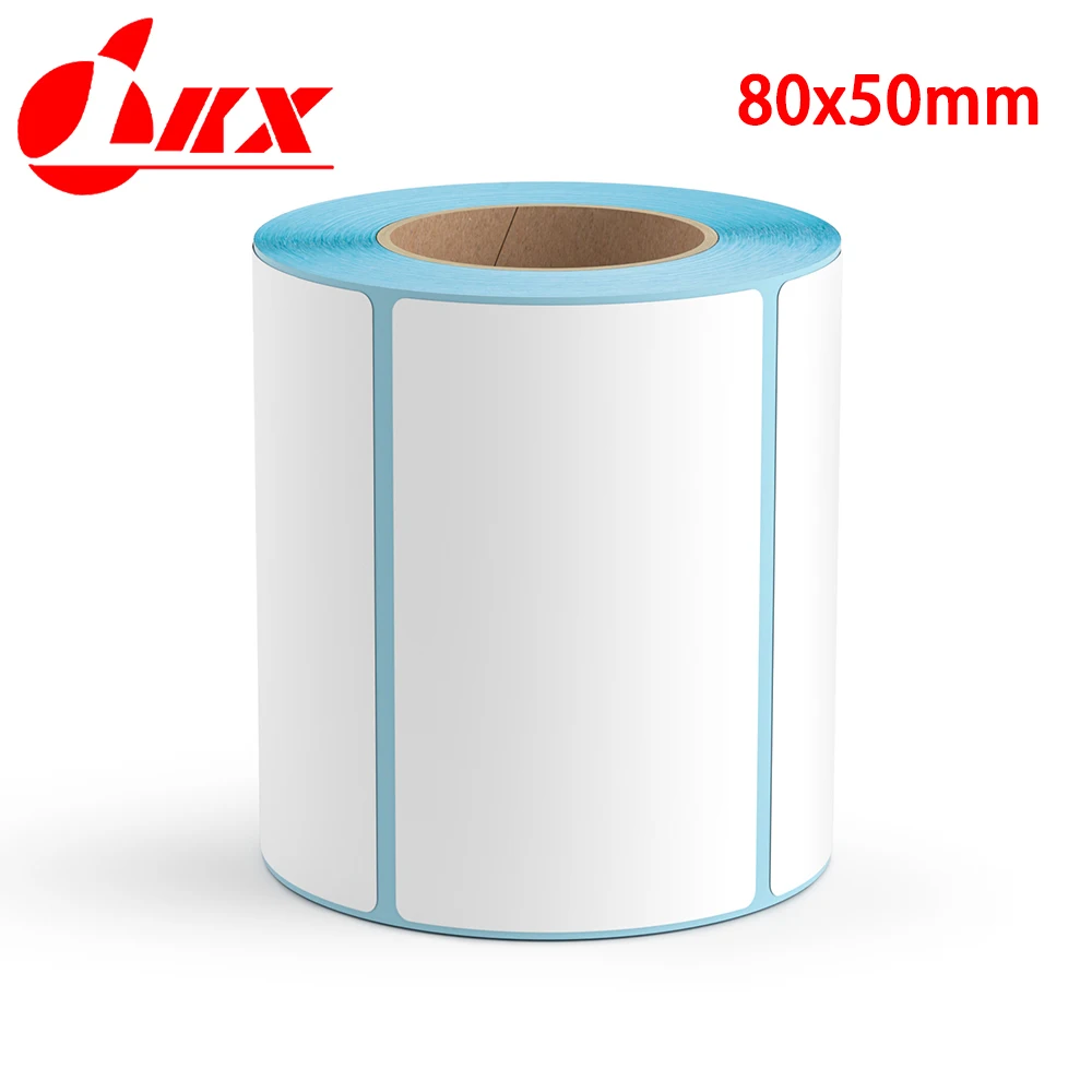 Lkx 80X50Mm 500 Stuks Wit Papier Thermische Sticker Papel Adhesivo Waterdichte Printer Label Melk Thee Ijs Voedsel Label Voor Niimbot