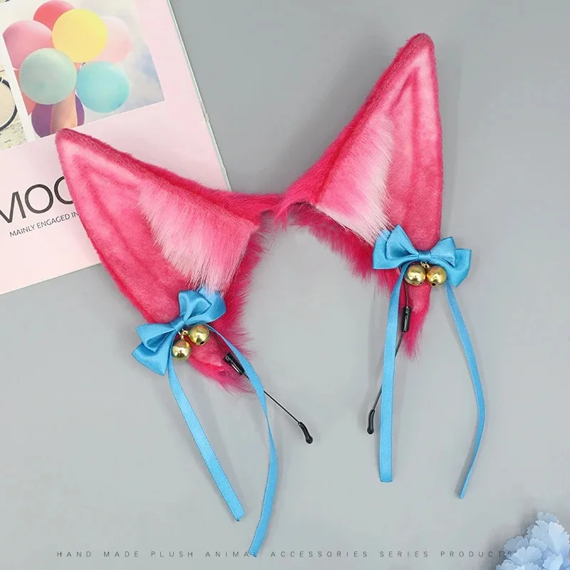Copricapo orecchio fatto a mano LOL Ahri Cosplay Spirit Blossom Tailed Fox Headband Cos Accessori