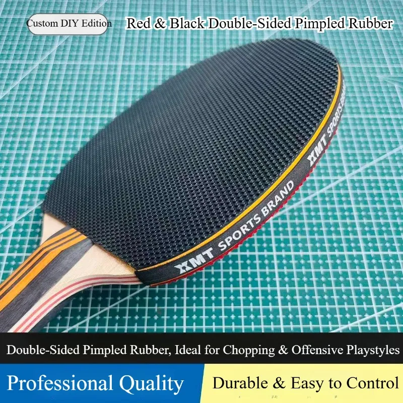 Double-Sided Pimpled Rubber Table Tennis Racket DIY 7-Ply Chopping & Offensive Professional FL/CS Ping Pong Finished Racket