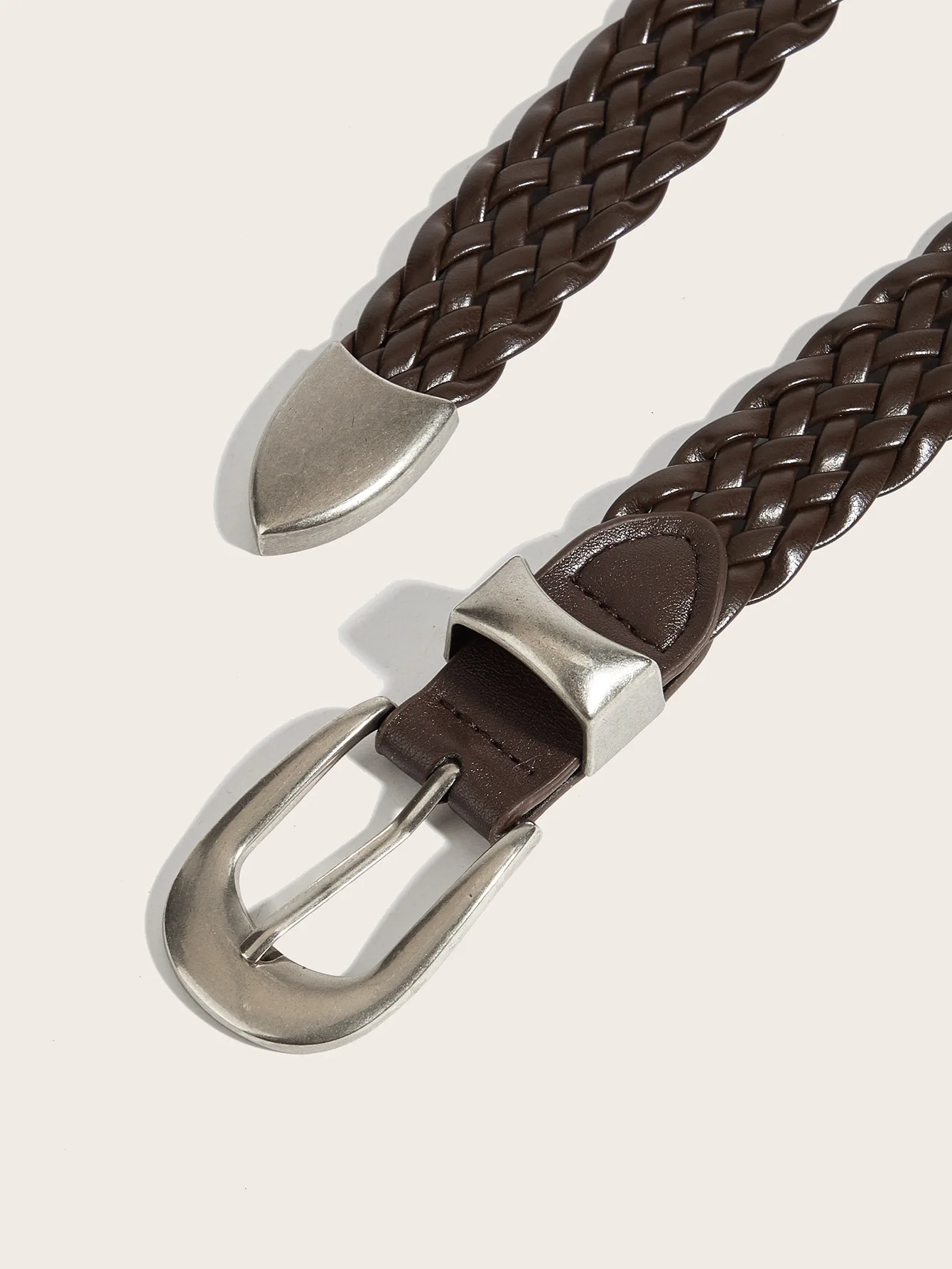 Punch Free Punk Style Woven Belt for Men and Women Black Metal Buckle Belt Dark Minority Retro Fried Dough Twists Belt