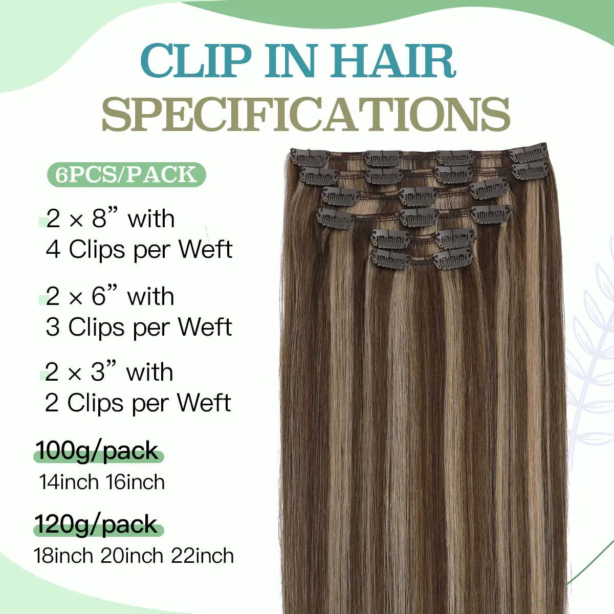 Sindra Clip in Hair Extensions Human Hair Extensions Brown mixed Caramel Blonde Remy Human Hair Extensions(#4P/27)