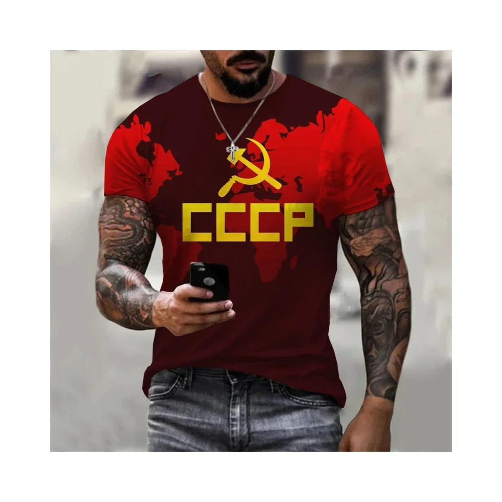 Russland CCCP 3D-gedruckte T-Shirts für Männer und Frauen Kleidung UdSSR Sowjetunion Herren Kurzarm-T-Shirt Moskau Herren-T-Shirts Übergroße Oberteile – Detail 5