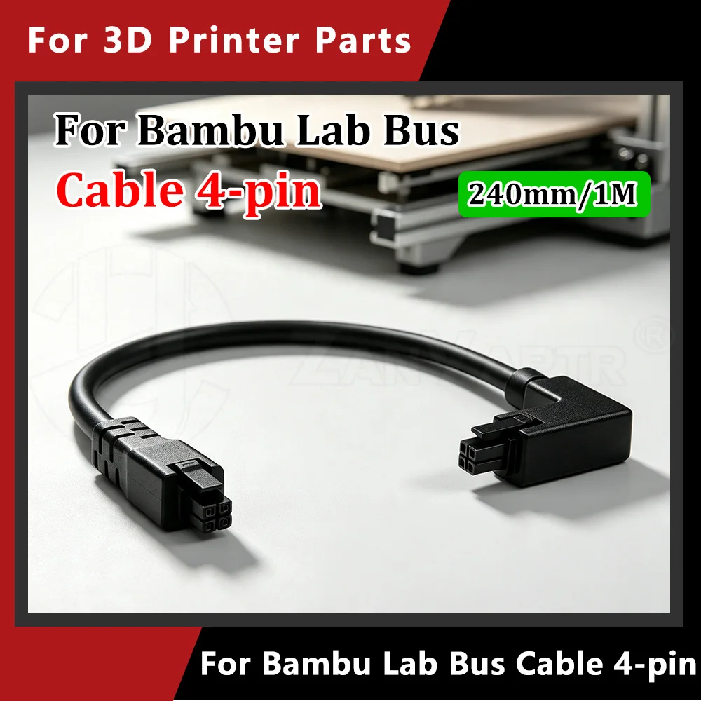 4-Pin Bus Cable 240mm 1000mm Signal Transmission Wire for Bambu Lab A1 Mini P1P P1S X1 X1C X2D P2S H2D H2S Internal Wiring