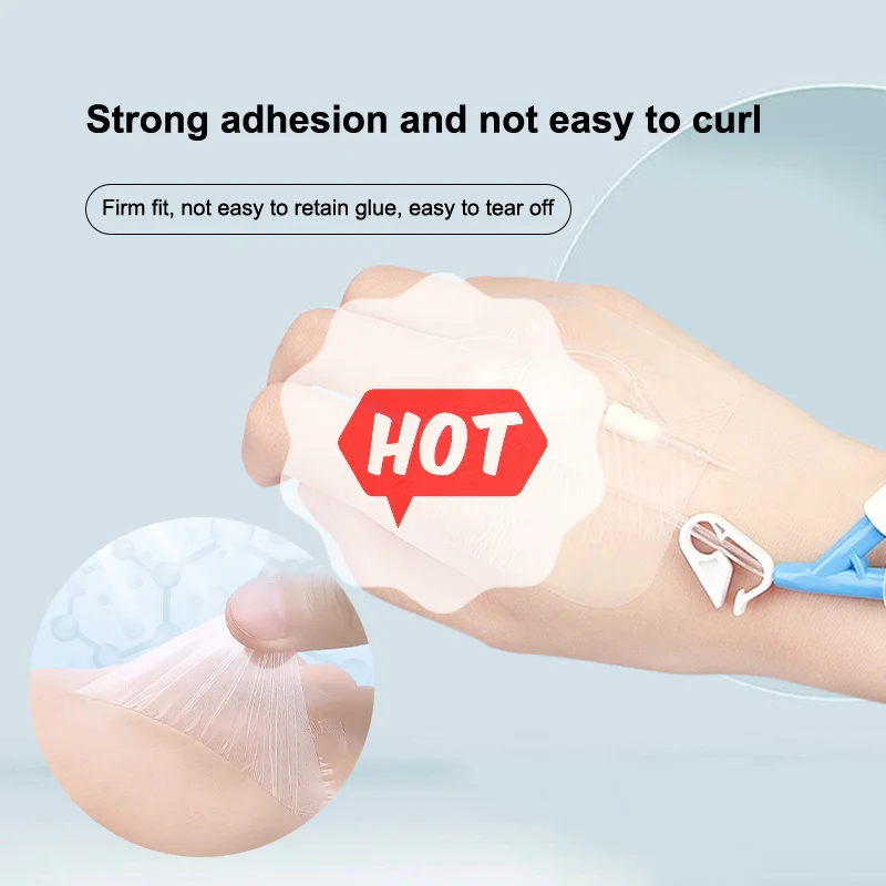 1/5 szt. Medyczny wodoodporny opatrunek na rany, folia PU, oddychający, sterylny, naklejka do mocowania igły do infuzji i cewnika.