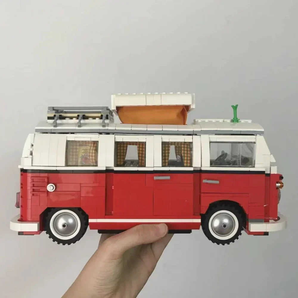 IN stock  1354PCS T1 camping car model building blocks are compatible with 10220 DIY building block toys as birthday gifts