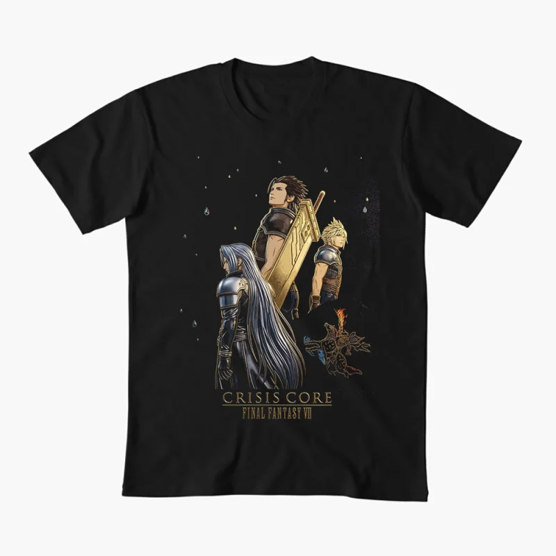 

Crisis Core Final Fantasy VII Video game Gift T shirt for RPG gamer 100% cotton Short Sleeve Graphic Clothes All size tops S-6XL