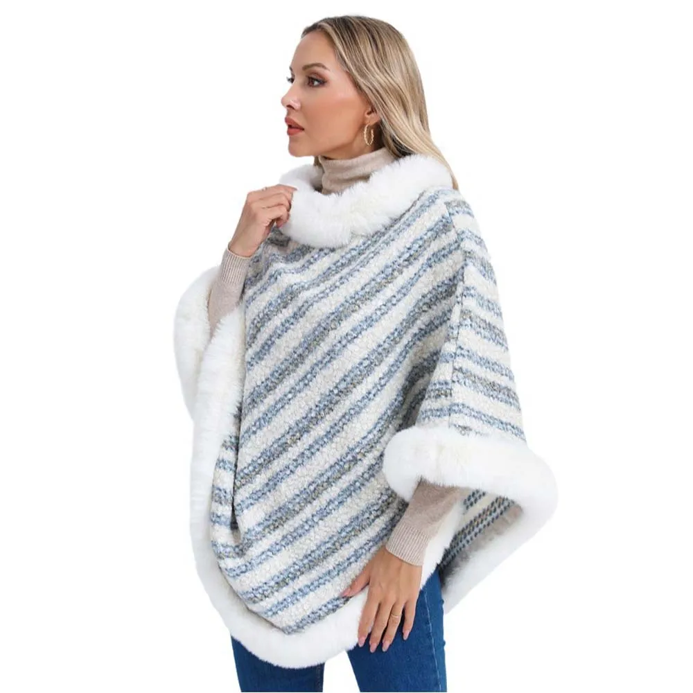 

Вязаный плащ, свитер, женская шаль, верхняя одежда, теплая вязаная повседневная свободная клетчатая пончо, накидка, пальто