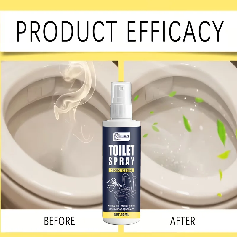 Toilet Deodorizing Spray, Multi-Purpose Air Freshener, Odor Source Decomposition, Instant Cleaning and Long-Lasting Fragrance, S