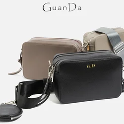 2023 New Custom Name Personalized Cowhide Shoulder Bag Genuine Leather Large Capacity Crossbody Bag Woman Fashion Camera Handbag