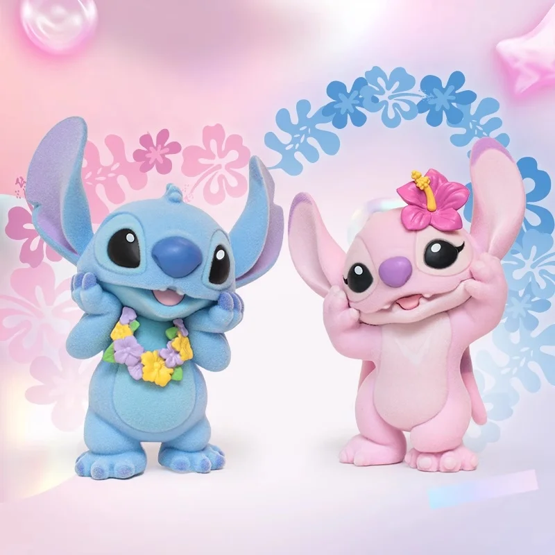 

Genuine Disney Lilo & Stitch Action Figures Stitch And Angel Lover Figurines Flocking Collection Model Statue Doll Festival Gift