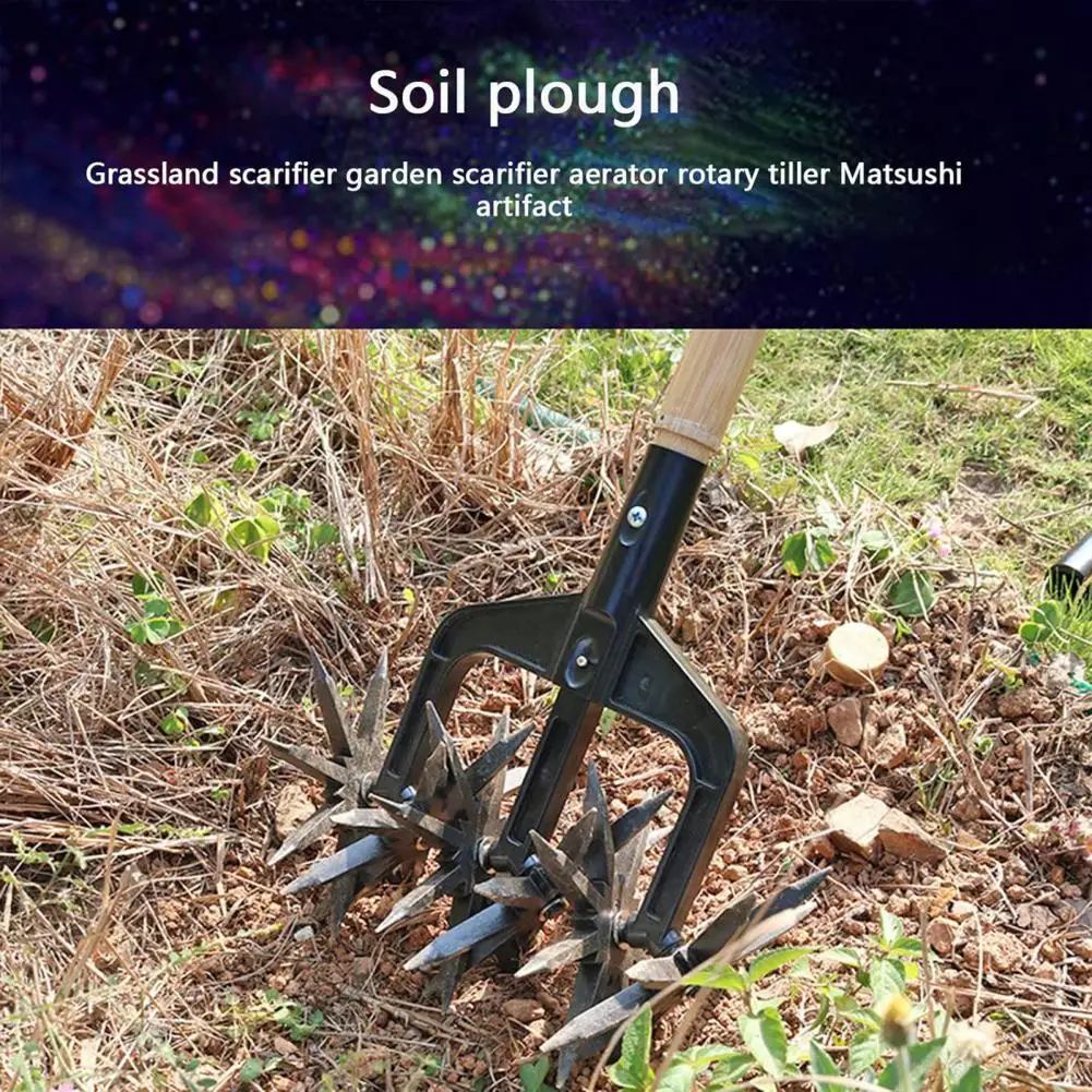 

Rotary Cultivator Tool Portable Hand Held Garden Cultivator with Tines for Loosening Soil Versatile Rotary Tiller for Gardening