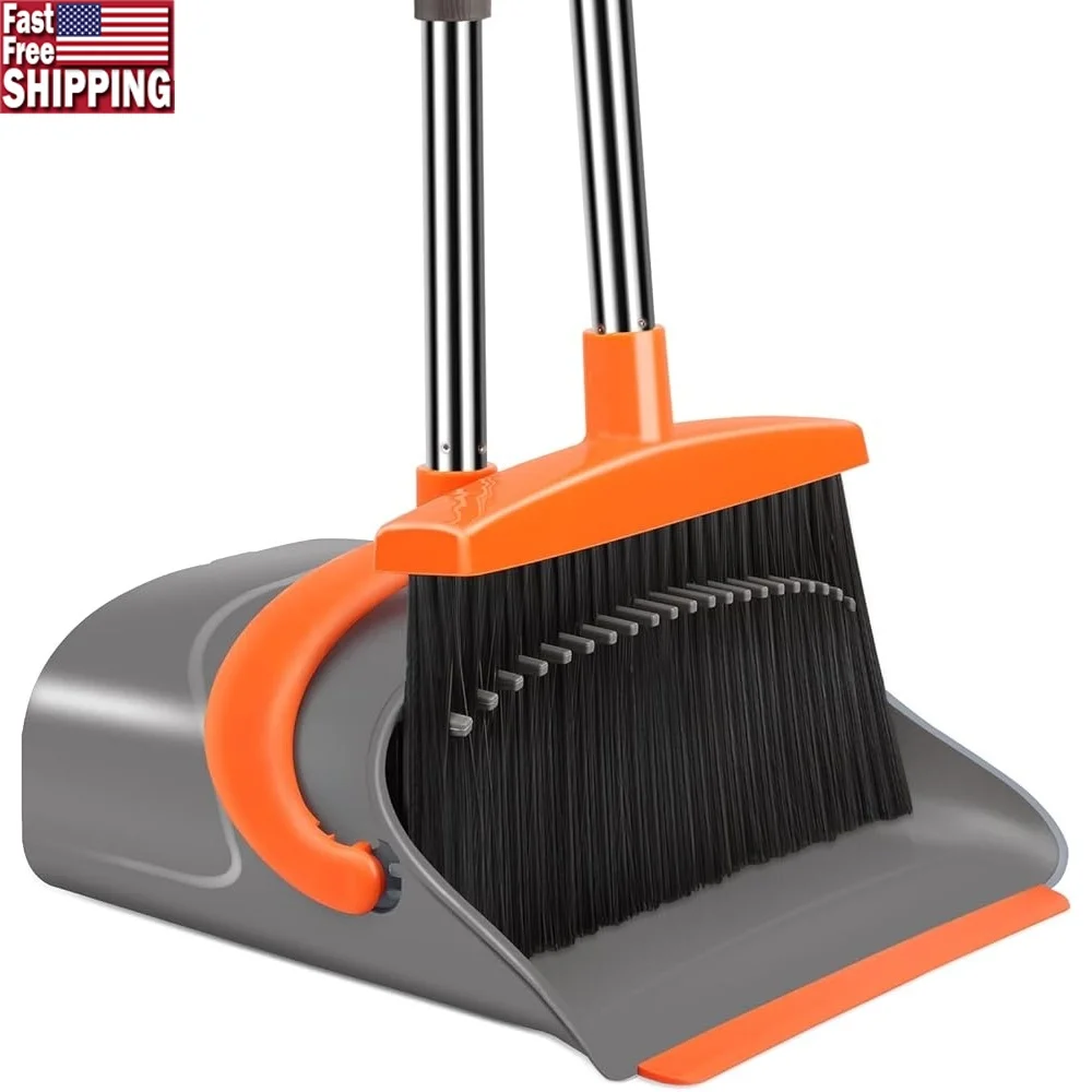 

Эргономичная совок для метлы и совок с регулируемой ручкой и зубцами. Эффективная чистка. Домашний офис. В помещении и на открытом воздухе.