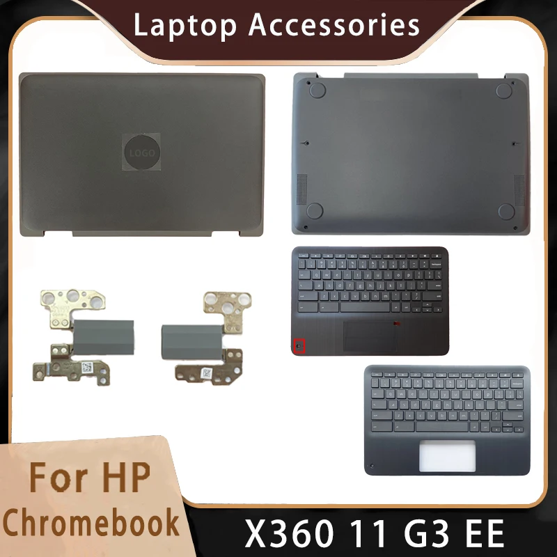 

New For HP Chromebook X360 11 G3 EE Replacemen Laptop Accessories Lcd Back Cover/Bottom/Hinges With LOGO L92203-001 L92195-001